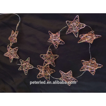 Spring decoration LED battery operated copper string light with shapes